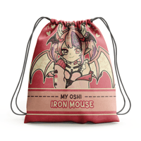 Image 1 of Iron Mouse is my Oshi Drawstring Bag