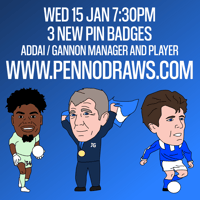 Jim Gannon (Player & Manager) / Corey Addai - Stockport County Pennodraws Pin Badge