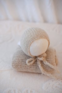 Image 3 of Long Plush Knit Set - Whipped latte 