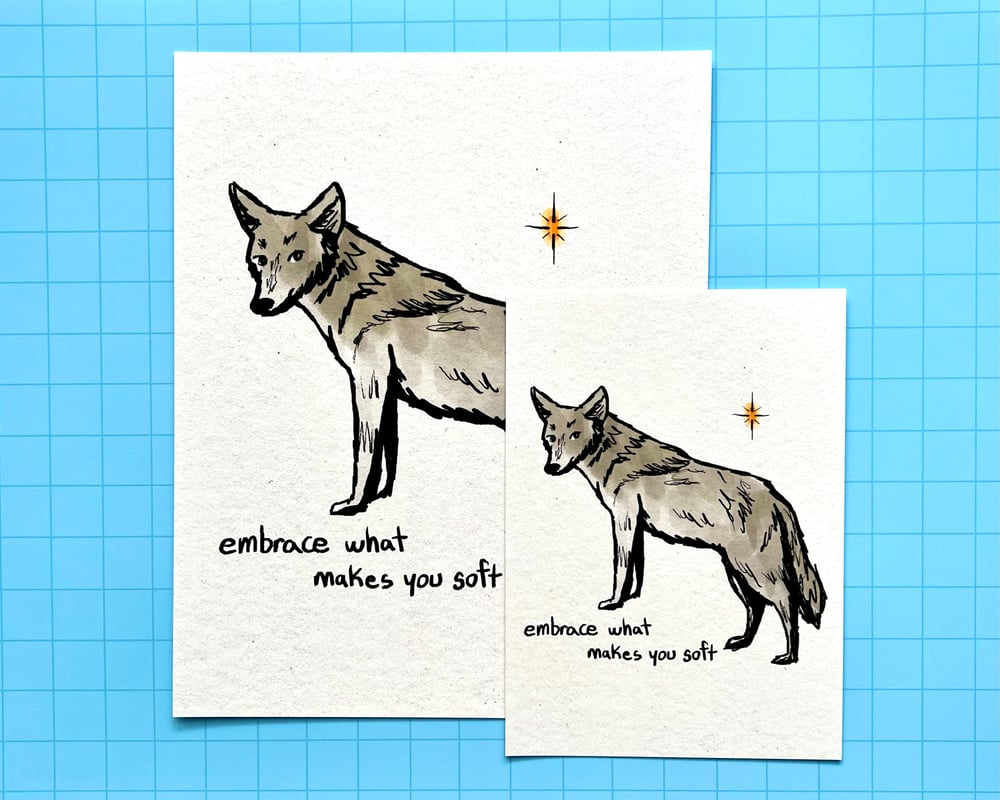 Image of Starry-eyed coyote print