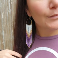 Image 5 of Glam Gradient Fringe Earrings | Elegant Statement Earrings