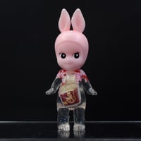 Image 2 of Kilos Kewties Glow in the Dark White Chocolate Bar Bunny Double Cast Resin Figure - Vday Series
