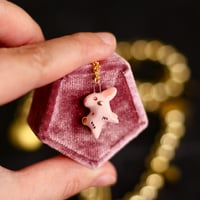 Pink Goldentail Bunny Necklace