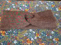 Image 3 of Super Soft 100% Wool Ear Warmer- Marled Brown