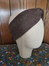 Image 2 of Super Soft 100% Wool Ear Warmer- Marled Brown