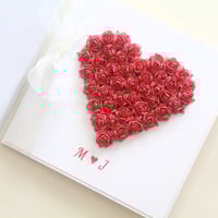 Image 4 of Personalised Valentine's Day Card. Love Heart Monogram Initials Valentine Card. 