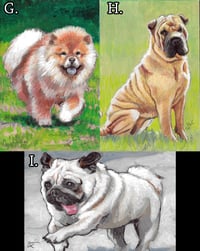 Image 3 of 4x6" Dog paintings.