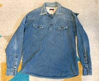 Image 1 of 45 rpm indigo dyed denim chambray shirt, size 5 (L/XL)