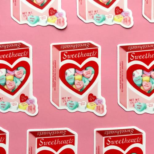 Image of Sweethearts candy box sticker