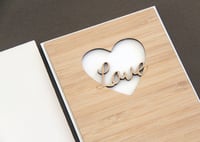 Image 4 of Valentines Day Card. Bamboo and Paper Love Card. Romantic Love Heart Card.