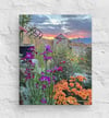 Autumn Cottage Garden  - 8” X 10” Canvas Print 