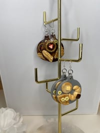 Image 2 of Clay bakery earrings, baked goods platter earrings, clay dessert platter earrings