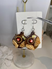 Image 1 of Clay bakery earrings, baked goods platter earrings, clay dessert platter earrings