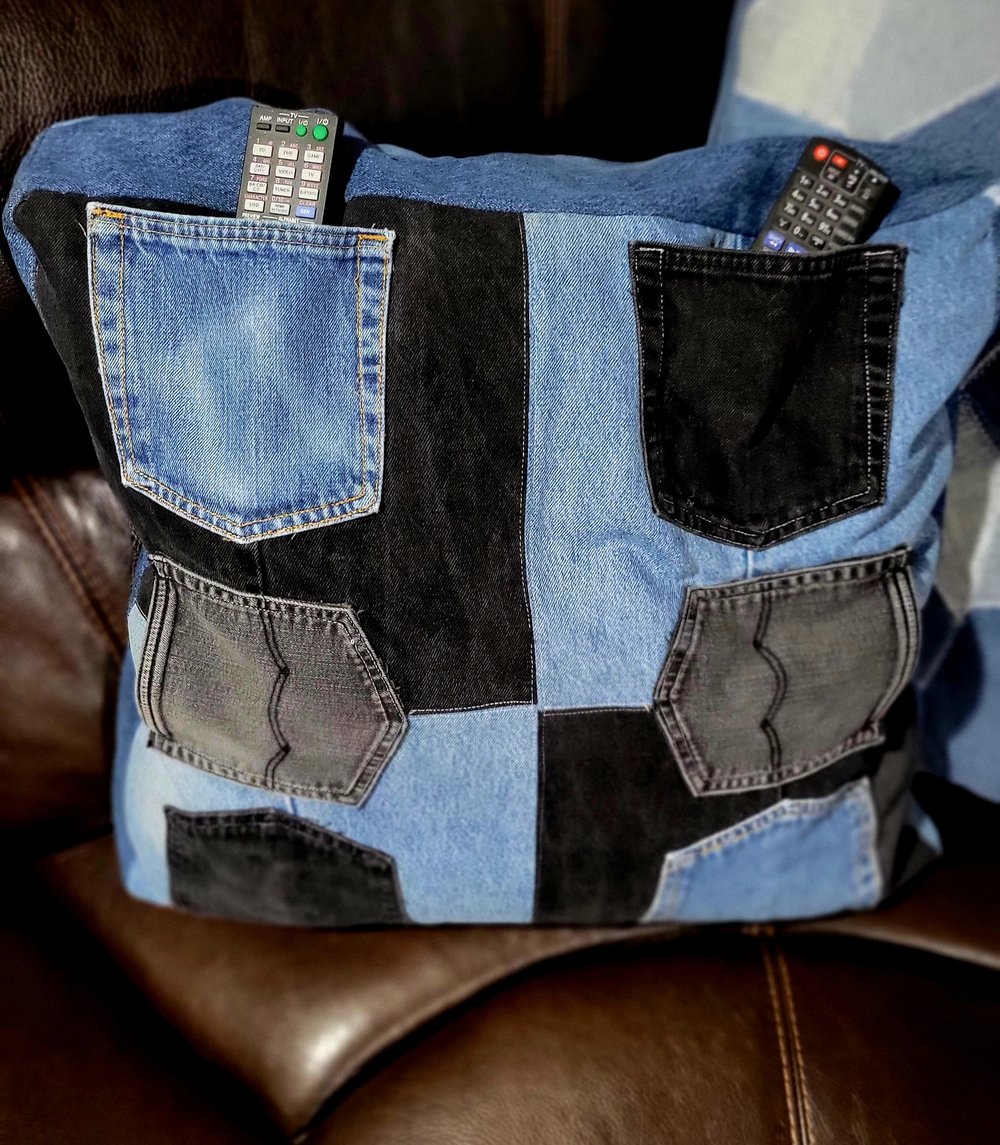 Image of Patchwork Pocket Pillow (was $200.00)