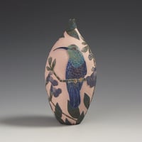 Image 1 of Hummingbird & salvia sgraffito vessel 