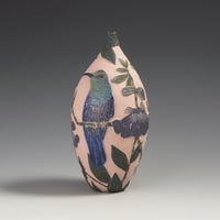 Image 2 of Hummingbird & salvia sgraffito vessel 