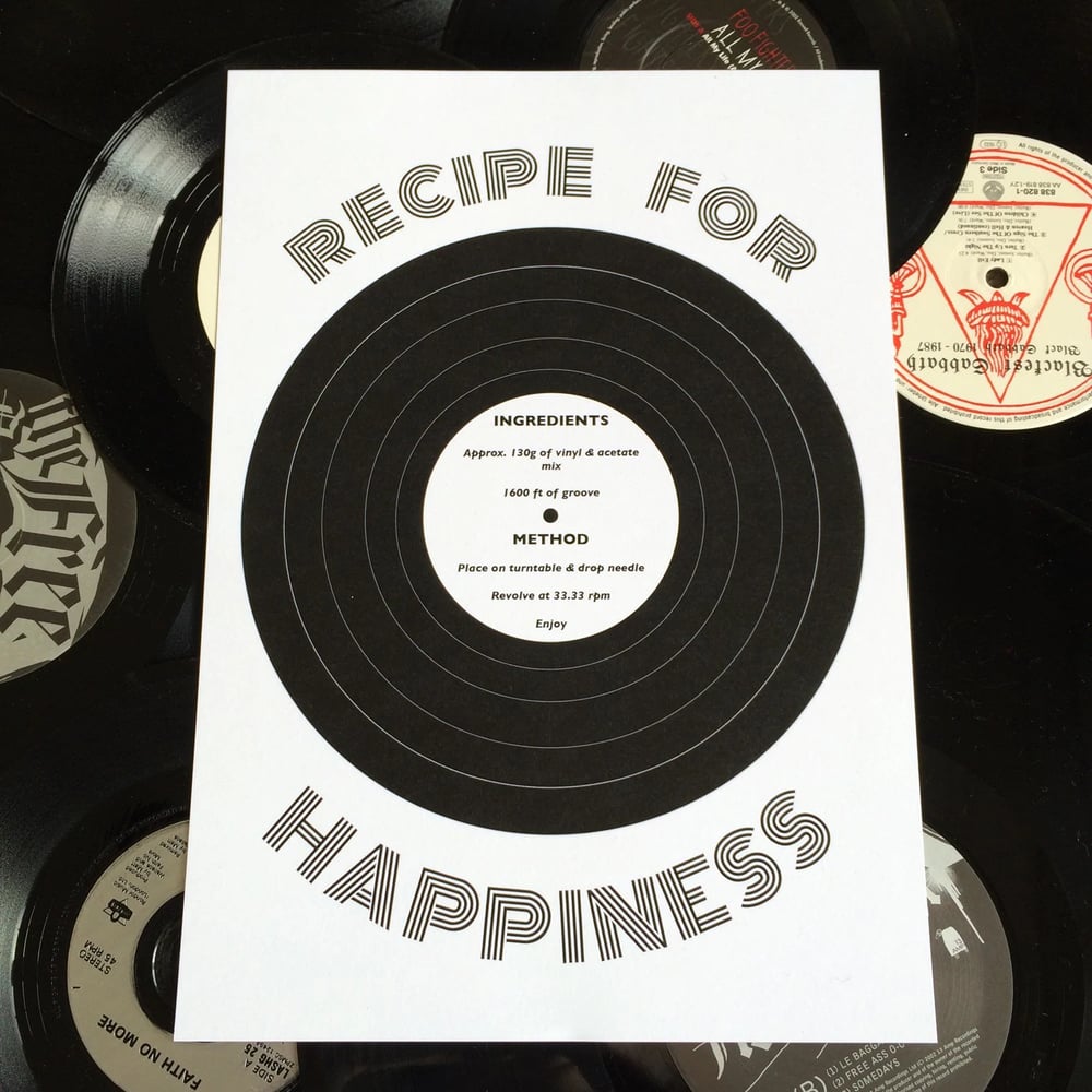 Music Vinyl Records Collector Recipe Print