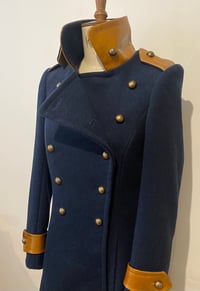 Image 2 of Cashmere and leather military coat