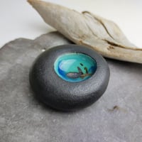 Image 2 of Black Tumblestone - Marbled Pool - Small