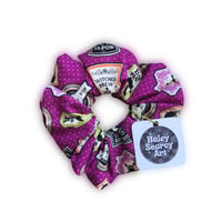 Image 3 of Witchy Apothecary Scrunchie – Purple & Black Editions