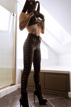 Image of Toxic Vision All Black Everything lace up Dagger pants MULTI SIZE