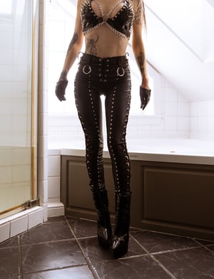 Image of Toxic Vision All Black Everything lace up Dagger pants MULTI SIZE