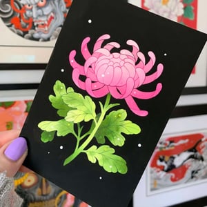 Image of Pink Chrysanthemum Painting 