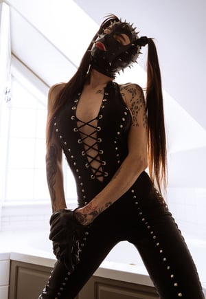 Image of Toxic Vision All Black Everything snakeskin catsuit MULTI SIZE