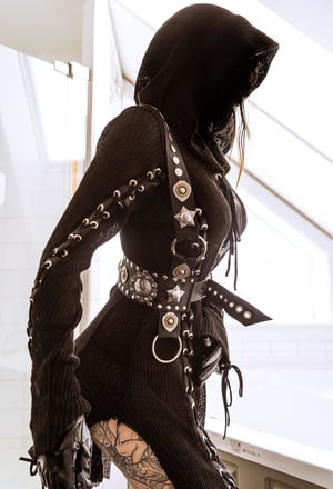 Image of Toxic Vision All Black Everything leather harness belt ONE OF A KIND