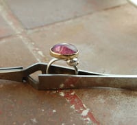 Image 2 of Large Pink tourmaline cluster ring