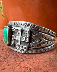 Image 6 of WL&A Early Style Native Whirling Log Cuff - Size to 6.25 to 6.5" Wrist - 80 Grams