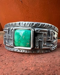 Image 1 of WL&A Early Style Native Whirling Log Cuff - Size to 6.25 to 6.5" Wrist - 80 Grams