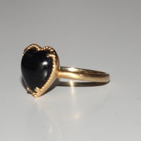 Image 2 of Victorian Heart Onyx Ring