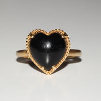 Image 1 of Victorian Heart Onyx Ring