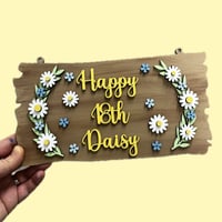 Image 1 of Personalised Daisy Driftwood Plaque