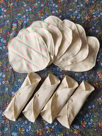 Image 1 of Set of 12 Un-dyed, Non-Bleached 100% Linen Pantyliners