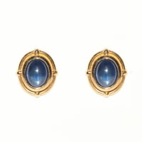 Image 1 of Victorian Blue Sapphire Cabochon Earring