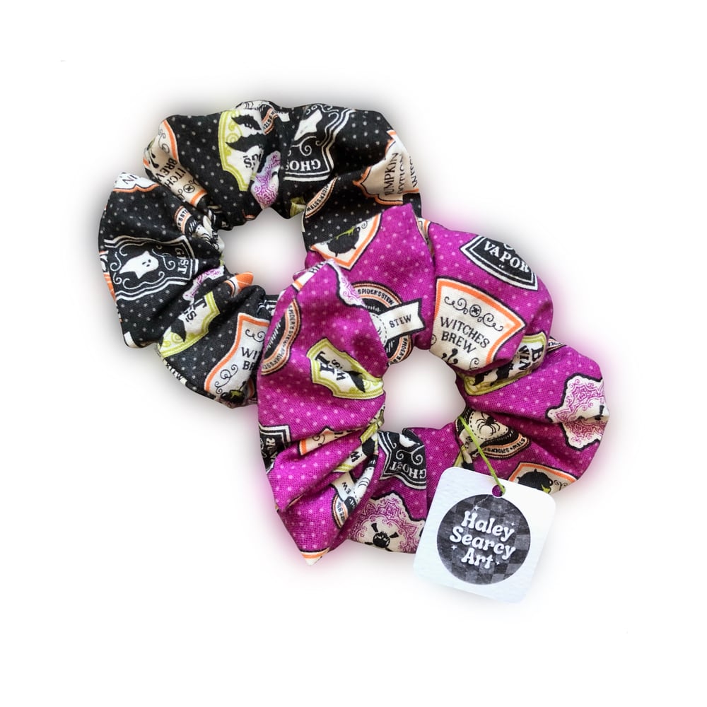 Witchy Apothecary Scrunchie – Purple & Black Editions