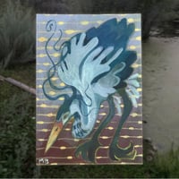 great blue heron mini print