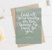 1 Peter 5:7 A6 Greeting Card 