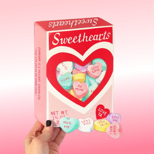 Image of Sweethearts candy box plaque 