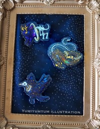 Image 2 of Brooch Skeleton Jackalope Glitter Galaxy Acrylic