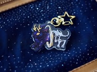 Image 1 of Keychain Skeleton Jackalope Glitter Galaxy Acrylic
