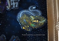 Image 1 of Brooch Rainbow Skeleton Snake Glitter Acrylic