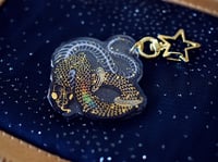 Image 1 of Keychain Rainbow Skeleton Snake Glitter Acrylic