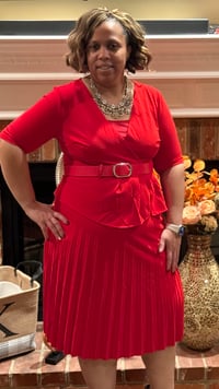Image 1 of Elegant Office, Casual Dress with Belt 
