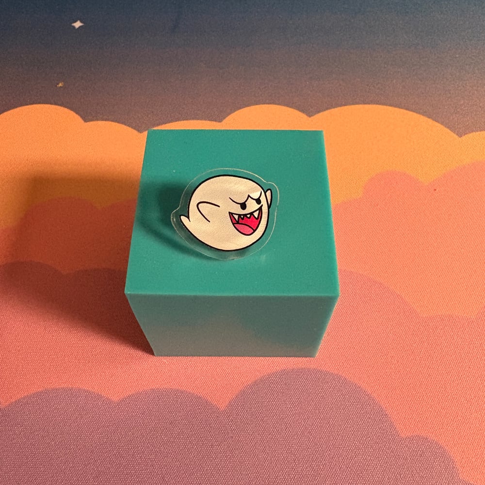 Image of gamer ghost acrylic pins