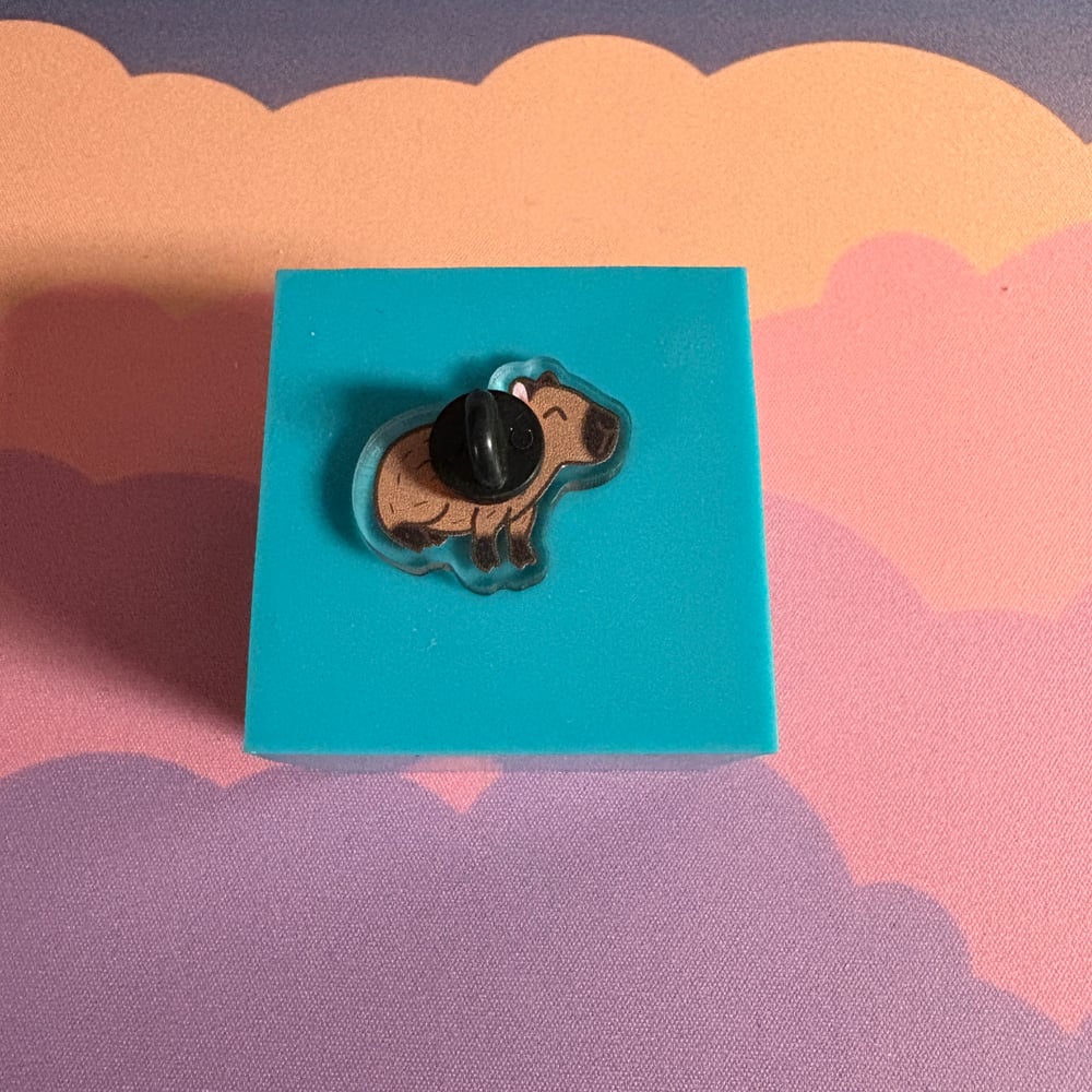 Image of capybara acrylic pin