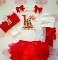 Image 1 of 1st valentine bear tutu set 