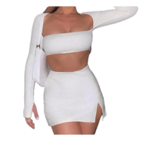Two-Piece Long Sleeve Skirt Set